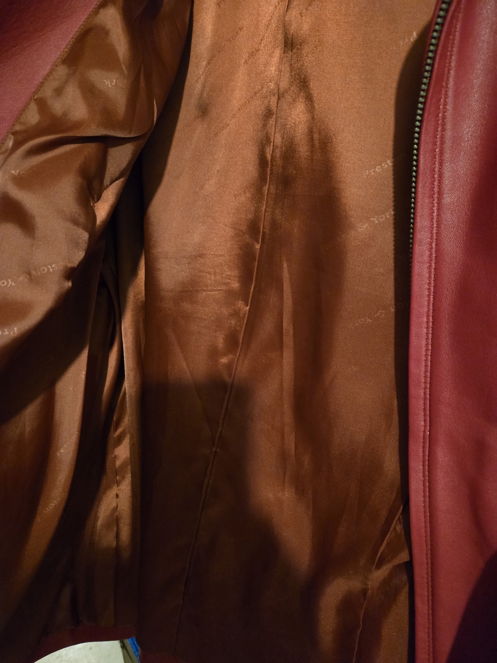 Preston & York Deep Red Leather Zip-Front Jacket 2x - Picture 4 of 7